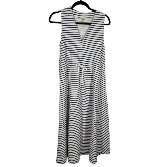 Haven Well Within Sz S Sleeveless Cotton Blend Textured Stripe Midi Dress NWOT - Picture 3 of 11